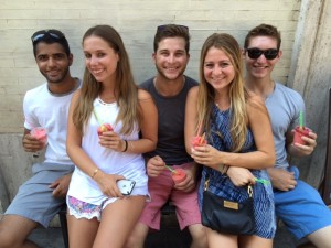 Five young adults from the east coast of Florida enjoyed a 20-day trip with James in 2015. This "Grand Tour" was in celebration of their graduation and impending journey on to university. Here's the group in San Gimignano enjoying gelato. Among the cities visited were Amsterdam, Berlin, Prague, Munich, Rome.