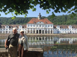 Surprising Bad Karlshafen, a spa town created in the Baroque era which is slowly moldering away. Art and Carol on their last day of their ninth trip with European Focus. 